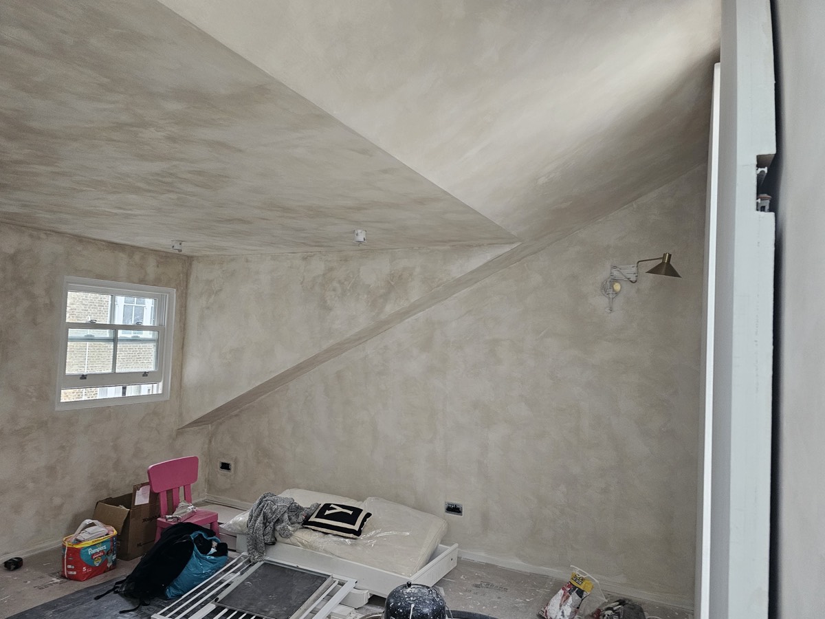 Limewash paint finish example